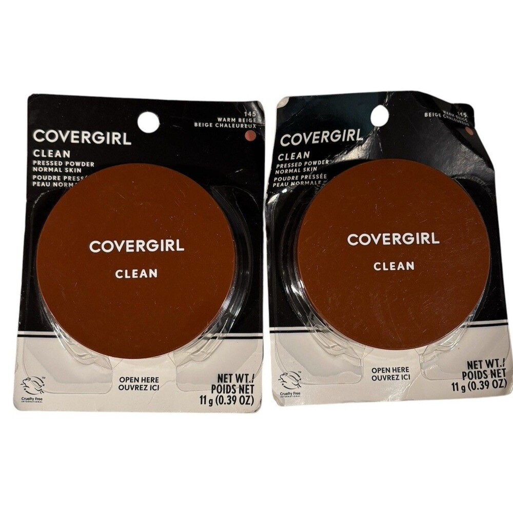 Covergirl Clean Pressed Powder Original Talc formula warm beige 145 NEW Lot of 2